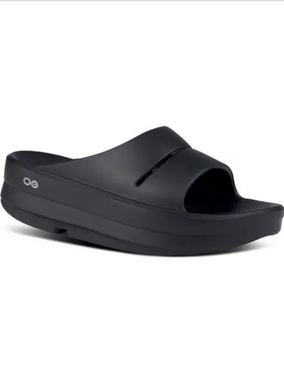Women’s Oofos Recovery BOOahh Platform Sandal in Black, Size 8